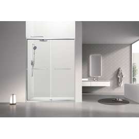 SBP607808C-PC Stratford 60-in x 78-in Bypass Shower Door With 5/16-in Clear Glass And Round Tube Handles, Polished Chrome
