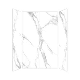 Transolid TWK603696C-KI01G Titan 60-in x 36-in x 96-in 4-Piece Shower Wall Kit, White Caruso (Glossy)
