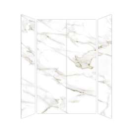 Transolid TWK603696C-KI80H Titan 60-in x 36-in x 96-in 4-Piece Shower Wall Kit, Summit Gold (Honed)