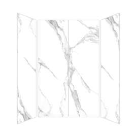 Transolid TWK604896C-KI01G Titan 60-in x 48-in x 96-in 4-Piece Shower Wall Kit, White Caruso (Glossy)
