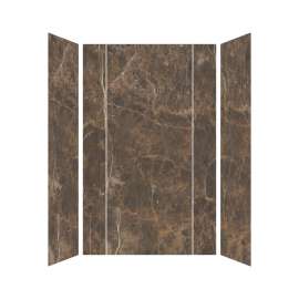 Transolid TWKE603696-KI82H Titan Eco 60-in x 36-in x 96-in 3-Piece Shower Wall Kit, Sahara (Honed)