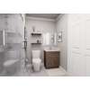 24-in x 18-in x 31-in Ready To Assemble Shaker Single Door with Two Left-Side Drawers Vanity Base Cabinet, Tan Wood