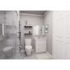 24-in x 18-in x 31-in Ready To Assemble Shaker Single Door with Two Left-Side Drawers Vanity Base Cabinet, White