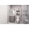 24-in x 21-in x 35-in Ready to Assemble Shaker Vanity Combo Base Cabinet With Two Drawers on Right, Light Grey