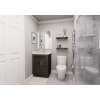 24-in x 21-in x 35-in Ready to Assemble Shaker Vanity Combo Base Cabinet With Two Drawers on Right, Smokey Grey