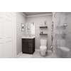 24-in x 21-in x 35-in Ready to Assemble Slim Shaker Vanity Combo Base Cabinet With Two Drawers on Right, Smokey Grey