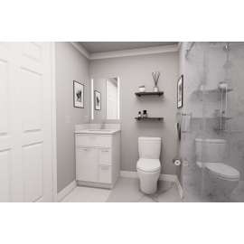 24-in x 21-in x 35-in Ready to Assemble Slim Shaker Vanity Combo Base Cabinet With Two Drawers on Right, White