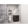 27-in x 21-in x 35-in Ready to Assemble Slim Shaker Vanity Combo Base Cabinet With Two Drawers on Left, Smokey Grey