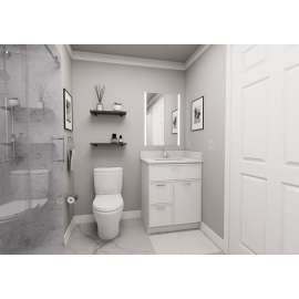 27-in x 21-in x 35-in Ready to Assemble Slim Shaker Vanity Combo Base Cabinet With Two Drawers on Left, White