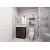 27-in x 21-in x 35-in Ready to Assemble Slim Shaker Vanity Combo Base Cabinet With Two Drawers on Right, Smokey Grey