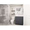 30-in x 21-in x 35-in Ready to Assemble Shaker Vanity Combo Base Cabinet With Two Drawers on Left, Navy Blue