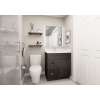30-in x 21-in x 35-in Ready to Assemble Shaker Vanity Combo Base Cabinet With Two Drawers on Left, Smokey Grey