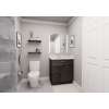 30-in x 21-in x 35-in Ready to Assemble Slim Shaker Vanity Combo Base Cabinet With Two Drawers on Left, Smokey Grey