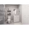 30-in x 21-in x 35-in Ready to Assemble Slim Shaker Vanity Combo Base Cabinet With Two Drawers on Left, White