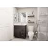 30-in x 21-in x 35-in Ready to Assemble Shaker Vanity Combo Base Cabinet With Two Drawers on Right, Smokey Grey