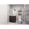 30-in x 21-in x 35-in Ready to Assemble Slim Shaker Vanity Combo Base Cabinet With Three Drawers on Right, Smokey Grey