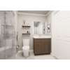 33-in x 21-in x 35-in Ready to Assemble Shaker Vanity Combo Base Cabinet With Two Drawers on Left, Tan Wood