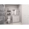 36-in x 18-in x 31-in Ready To Assemble Shaker Double Door with Two Left-Side Drawers Vanity Base Cabinet, White