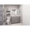 42-in x 21-in x 35-in Ready To Assemble Shaker Vanity Combo Base Cabinet With Double Drawer Stack, Light Grey