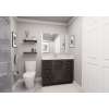 42-in x 21-in x 35-in Ready To Assemble Shaker Vanity Combo Base Cabinet With Double Drawer Stack, Smokey Grey