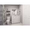 42-in x 21-in x 35-in Ready To Assemble Shaker Vanity Combo Base Cabinet With Double Drawer Stack, White