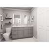 60-in x 21-in x 35-in Ready to Assemble Slim Shaker Vanity Combo Base Cabinet With Double Drawer Stack, Light Grey