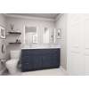 60-in x 21-in x 35-in Ready to Assemble Slim Shaker Vanity Combo Base Cabinet With Double Drawer Stack, Navy Blue