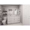 60-in x 21-in x 35-in Ready to Assemble Slim Shaker Vanity Combo Base Cabinet With Double Drawer Stack, White