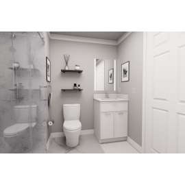 24-in x 21-in x 35-in Ready to Assemble Slim Shaker Double Door Single Drawer Front Vanity Sink Base Cabinet, White