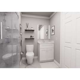 27-in x 21-in x 35-in Ready To Assemble Shaker Double Door Single Drawer Front Vanity Sink Base Cabinet, White