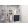 27-in x 21-in x 35-in Ready to Assemble Slim Shaker Double Door Single Drawer Front Vanity Sink Base Cabinet, Navy Blue