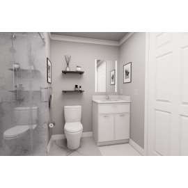 27-in x 21-in x 35-in Ready to Assemble Slim Shaker Double Door Single Drawer Front Vanity Sink Base Cabinet, White