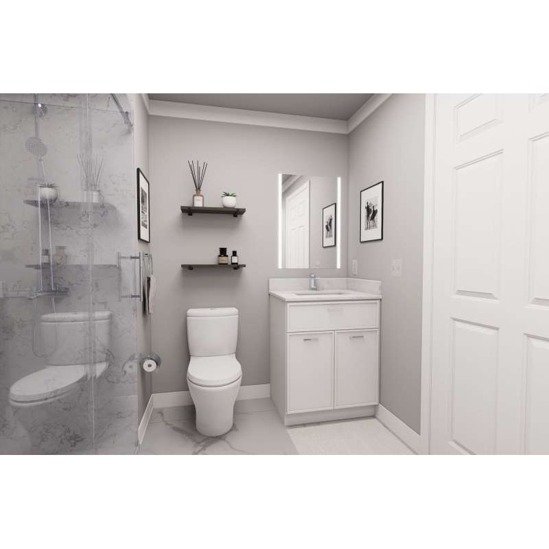 27-in x 21-in x 35-in Ready to Assemble Slim Shaker Double Door Single Drawer Front Vanity Sink Base Cabinet, White