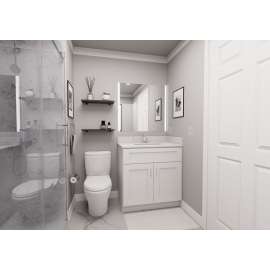 33-in x 21-in x 35-in Ready To Assemble Shaker Double Door Single Drawer Front Vanity Sink Base Cabinet, White