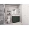 36-in x 21-in x 35-in Ready to Assemble Slim Shaker Double Door Double Drawer Front Vanity Sink Base Cabinet, Green