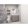 36-in x 21-in x 35-in Ready to Assemble Slim Shaker Double Door Double Drawer Front Vanity Sink Base Cabinet, Light Grey
