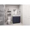 36-in x 21-in x 35-in Ready to Assemble Slim Shaker Double Door Double Drawer Front Vanity Sink Base Cabinet, Navy Blue