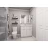36-in x 21-in x 35-in Ready to Assemble Slim Shaker Double Door Double Drawer Front Vanity Sink Base Cabinet, White