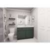 48-in x 21-in x 35-in Ready to Assemble Slim Shaker Vanity Combo Base Cabinet, Green