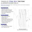 Transolid TWKE603696-SKI01HBKI31H Titan Eco 60-in x 36-in x 96-in 3-Piece Shower Wall Kit, White Caruso/Savanna Grey (Honed)