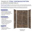 Transolid TWK603696C-KI82H Titan 60-in x 36-in x 96-in 4-Piece Shower Wall Kit, Sahara (Honed)