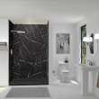 Transolid TWKE603696-KI03H Titan Eco 60-in x 36-in x 96-in 3-Piece Shower Wall Kit, Black Caruso (Honed)