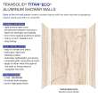 Transolid TWKE603696-KI32H Titan Eco 60-in x 36-in x 96-in 3-Piece Shower Wall Kit, Savanna Creme (Honed)