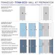 Transolid TWKEC603696-KI01G Titan Eco 60-in x 36-in x 96-in 3-Piece Shower Wall Kit, White Caruso (Glossy)