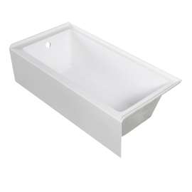 UATTR603015-L Ursula 60-in x 30-in x 15-in Alcove Acrylic Bathtub With Left Hand Drain, White (Glossy)