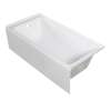 UATTR603017-L Ursula AFR 60-in x 30-in x 17-in Alcove Acrylic Bathtub With Left Hand Drain, White (Glossy)