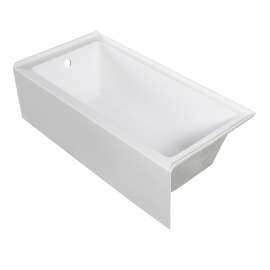 UATTR603017-L Ursula AFR 60-in x 30-in x 17-in Alcove Acrylic Bathtub With Left Hand Drain, White (Glossy)