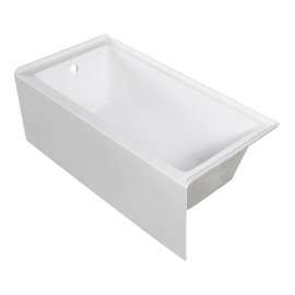 UATTR603620-L Ursula 60-in x 36-in x 20-in Alcove Acrylic Bathtub With Left Hand Drain, White (Glossy)