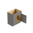 24-in x 21-in x 35-in Ready to Assemble Shaker Vanity Combo Base Cabinet With Two Drawers on Left, Light Grey