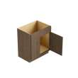 27-in x 21-in x 35-in Ready to Assemble Shaker Vanity Combo Base Cabinet With Two Drawers on Left, Tan Wood